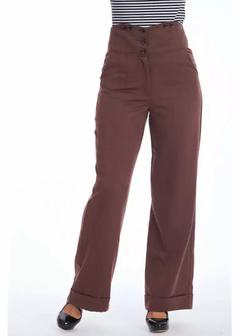 Banned Girl Boss 40's Trousers Brown 3 Banned Girl Boss 40's Trousers Brown