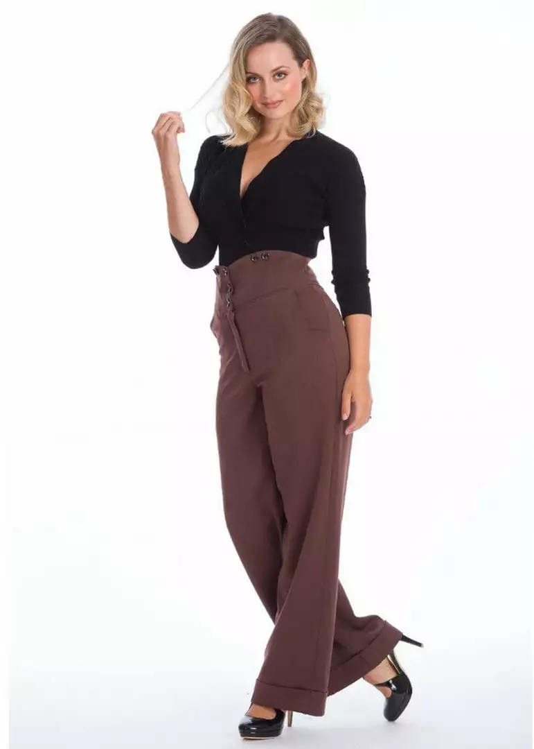 Banned Girl Boss 40's Trousers Brown 4 Banned Girl Boss 40's Trousers Brown