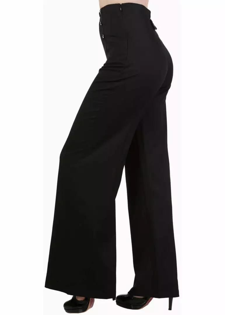 Banned Stay Awhile Sailor 40's Pants Black 5 Banned Stay Awhile Sailor 40's Pants Black