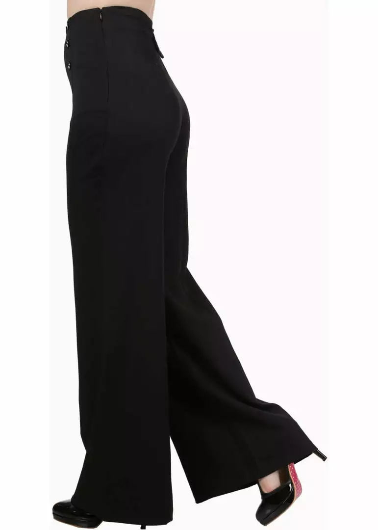 Banned Stay Awhile Sailor 40's Pants Black 6 Banned Stay Awhile Sailor 40's Pants Black