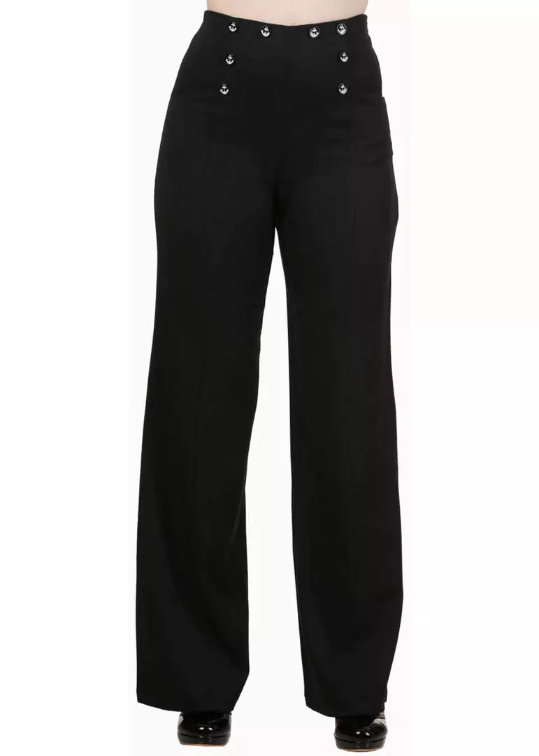 Banned Stay Awhile Sailor 40's Pants Black 3 Banned Stay Awhile Sailor 40's Pants Black