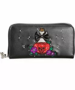New In Banned Poison RIP Skull Wallet Black