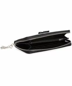 New In Banned Poison RIP Skull Wallet Black