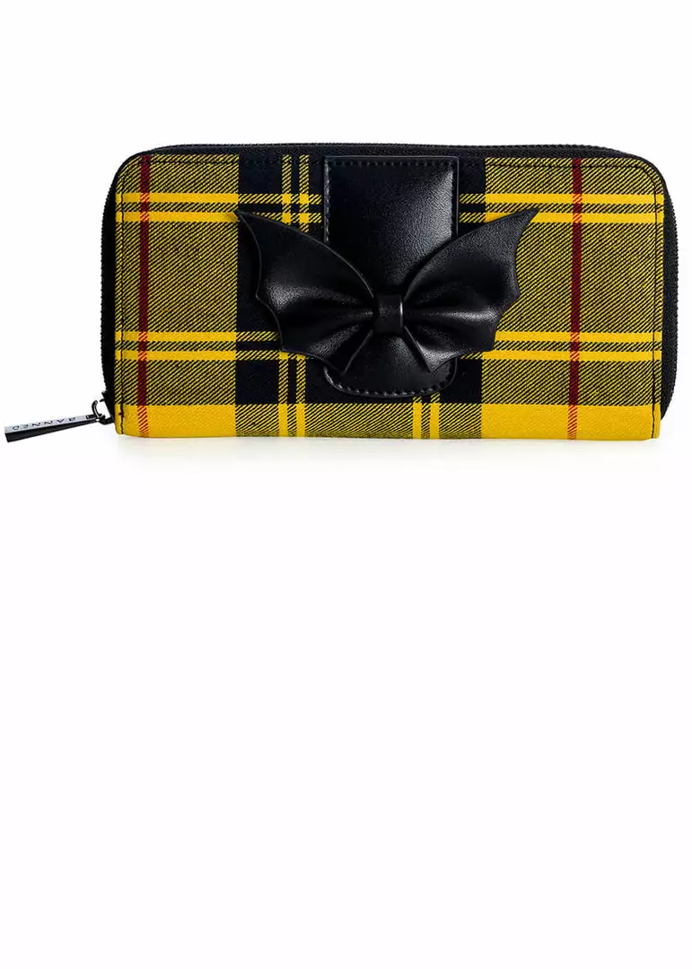 New In Banned Krampus Tartan Skull Wallet Yellow 3 New In Banned Krampus Tartan Skull Wallet Yellow