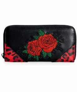Banned Rockabilly Rose 50's Wallet Black