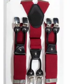 Banned Gentlemens Rockabilly Braces Bordeaux New In