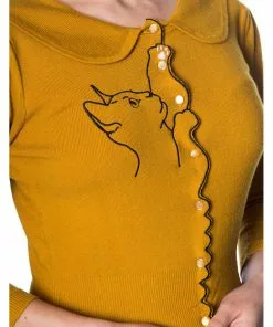 Banned Cat Scallop Collar 40's Cardigan Mustard 9 Banned Cat Scallop Collar 40's Cardigan Mustard