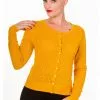 Banned Watch Out Teardrop 40's Cardigan Mustard New In