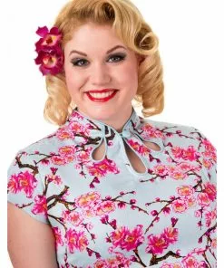 Banned Last Dance Blossom 50's Swing Dress Blue New In