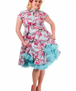 Banned Last Dance Blossom 50's Swing Dress Blue New In