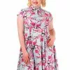 Banned Last Dance Blossom 50's Swing Dress Blue New In