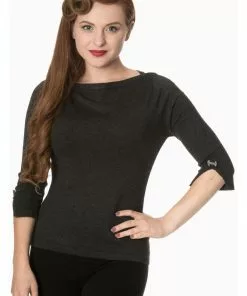 Banned Addicted 50's Sweater Charcoal Grey New In