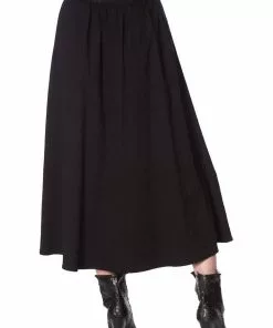 New In Banned Scratch 80's Midi Skirt Black
