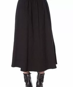New In Banned Scratch 80's Midi Skirt Black