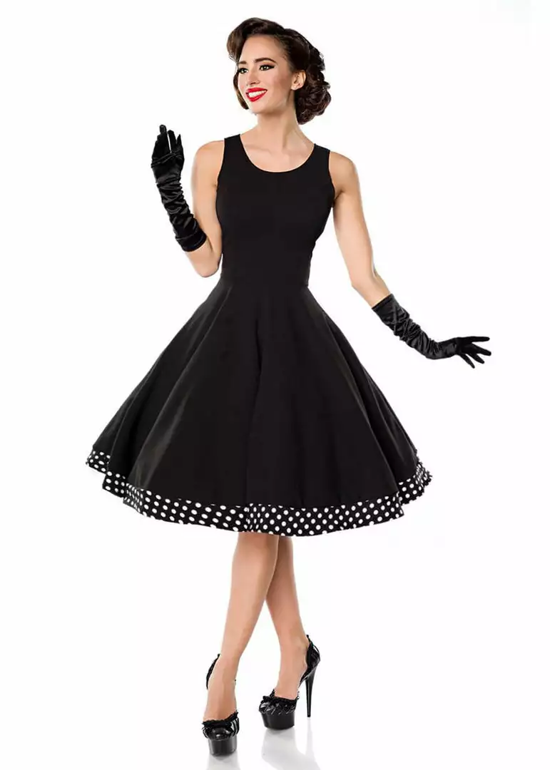 New In Belsira Salon Polkadot 50's Swing Dress With Cape 4 New In Belsira Salon Polkadot 50's Swing Dress With Cape