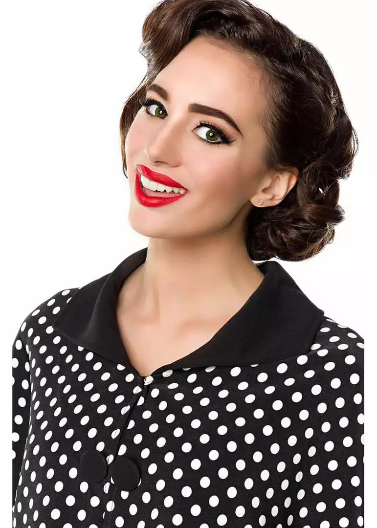 New In Belsira Salon Polkadot 50's Swing Dress With Cape 5 New In Belsira Salon Polkadot 50's Swing Dress With Cape
