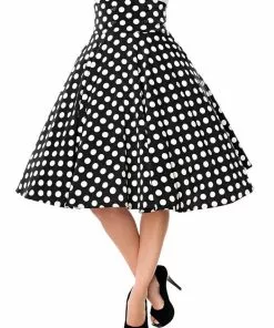 Belsira Paris Polkadot 50's Swing Skirt Black White