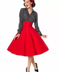 Belsira Paris 50's Swing Skir Red New In
