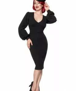 Belsira Claudette 50's Pencil Dress Black
