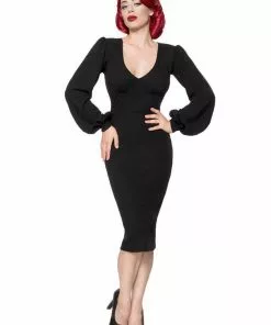 Belsira Claudette 50's Pencil Dress Black