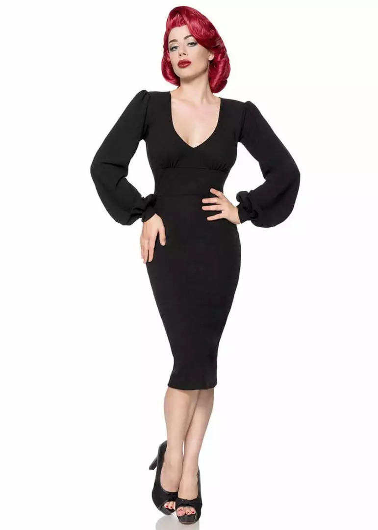 Belsira Claudette 50's Pencil Dress Black 4 Belsira Claudette 50's Pencil Dress Black