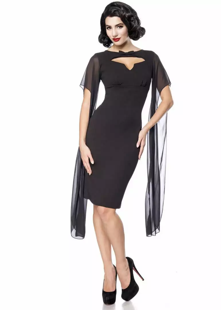 Belsira Jean 50's Pencil Dress Black New In 6 Belsira Jean 50's Pencil Dress Black New In