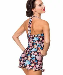 New In Belsira Molly Teacups 50's Bathingsuit Black Pink 7 New In Belsira Molly Teacups 50's Bathingsuit Black Pink