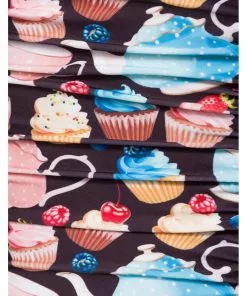 New In Belsira Molly Teacups 50's Bathingsuit Black Pink 6 New In Belsira Molly Teacups 50's Bathingsuit Black Pink