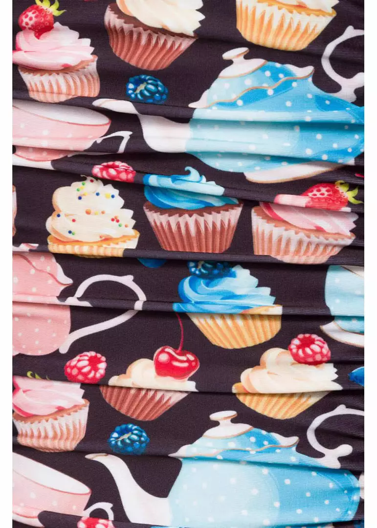 New In Belsira Molly Teacups 50's Bathingsuit Black Pink 4 New In Belsira Molly Teacups 50's Bathingsuit Black Pink