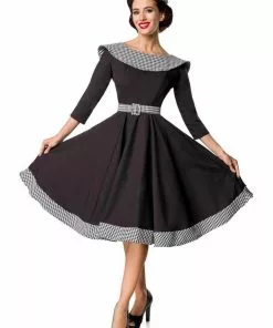 Belsira Queenie 50's Swing Dress Black New In