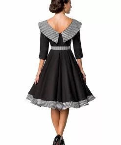 Belsira Queenie 50's Swing Dress Black New In