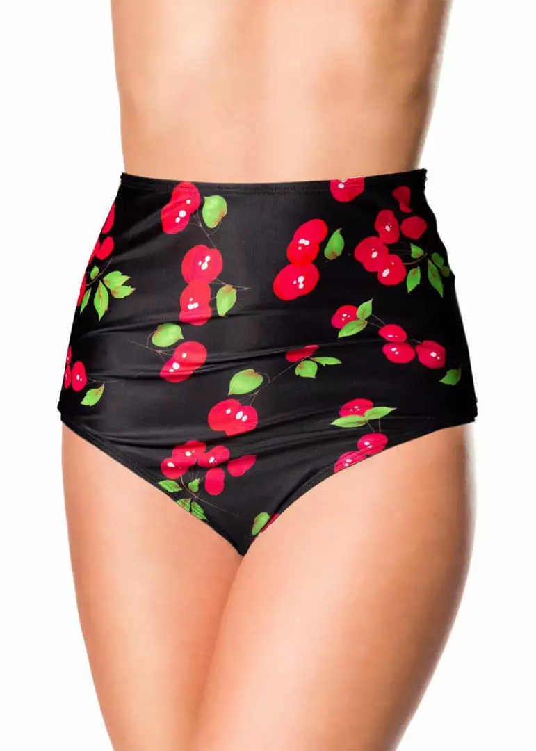 New In Belsira Cherry Bikini Bottom Black 3 New In Belsira Cherry Bikini Bottom Black