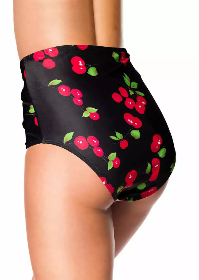 New In Belsira Cherry Bikini Bottom Black 5 New In Belsira Cherry Bikini Bottom Black