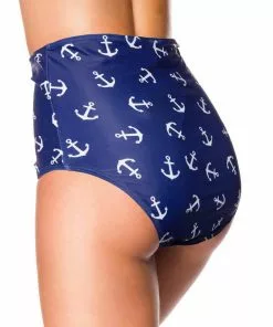 Belsira Summer Anchor High Bikini Briefs Blue New In