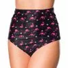 Belsira Summer Flamingo High Bikini Briefs Black New In