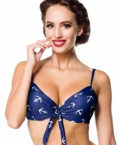 Belsira Summer Anchor Bikini Top Blue
