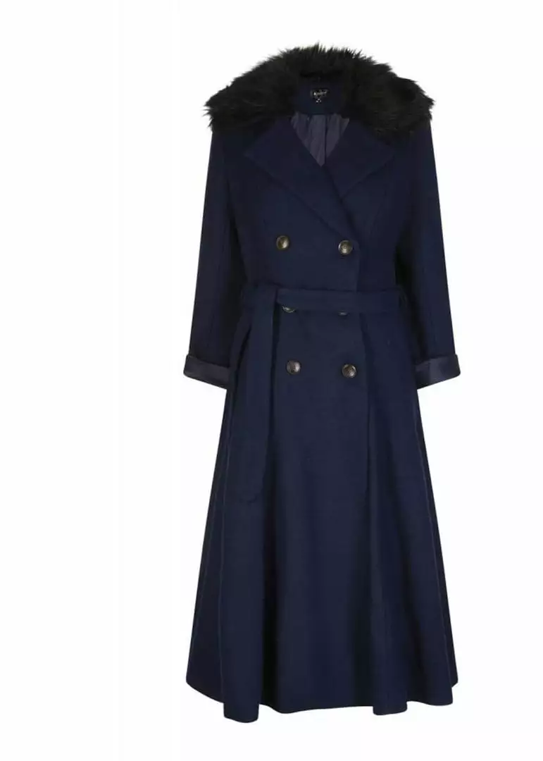 Bright & Beautiful Caron 70's Coat Navy New In 5 Bright & Beautiful Caron 70's Coat Navy New In