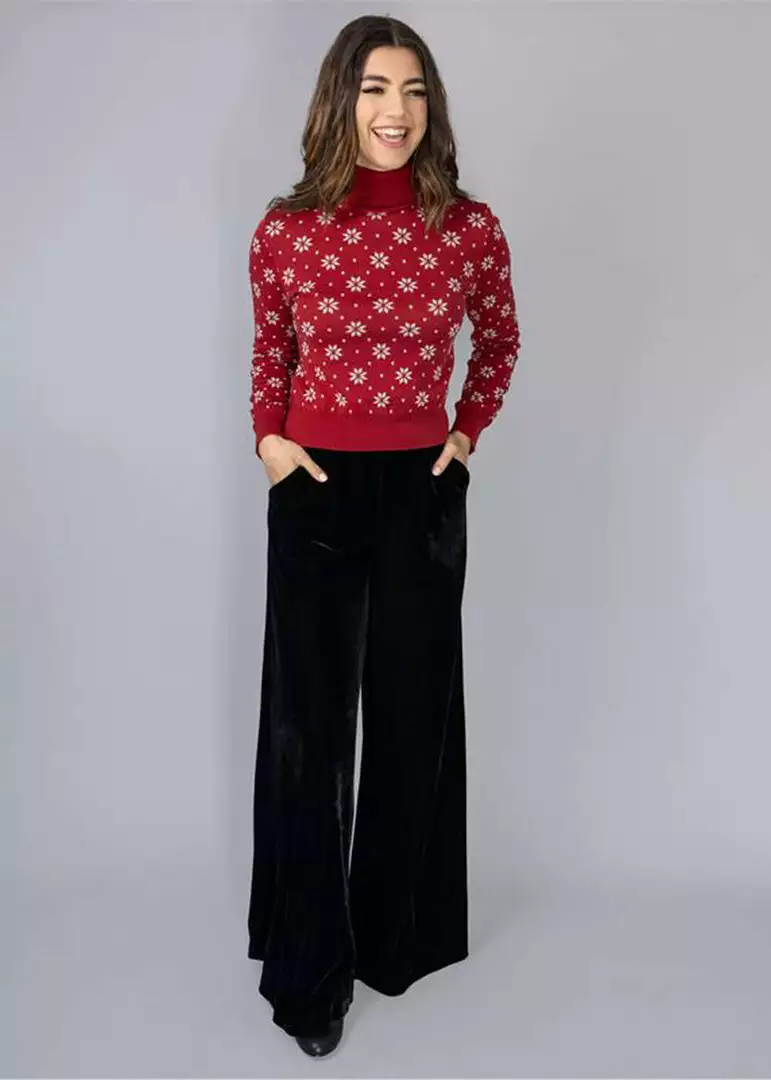 New In Bright & Beautiful Looloo Velvet 70's Trousers Black 5 New In Bright & Beautiful Looloo Velvet 70's Trousers Black