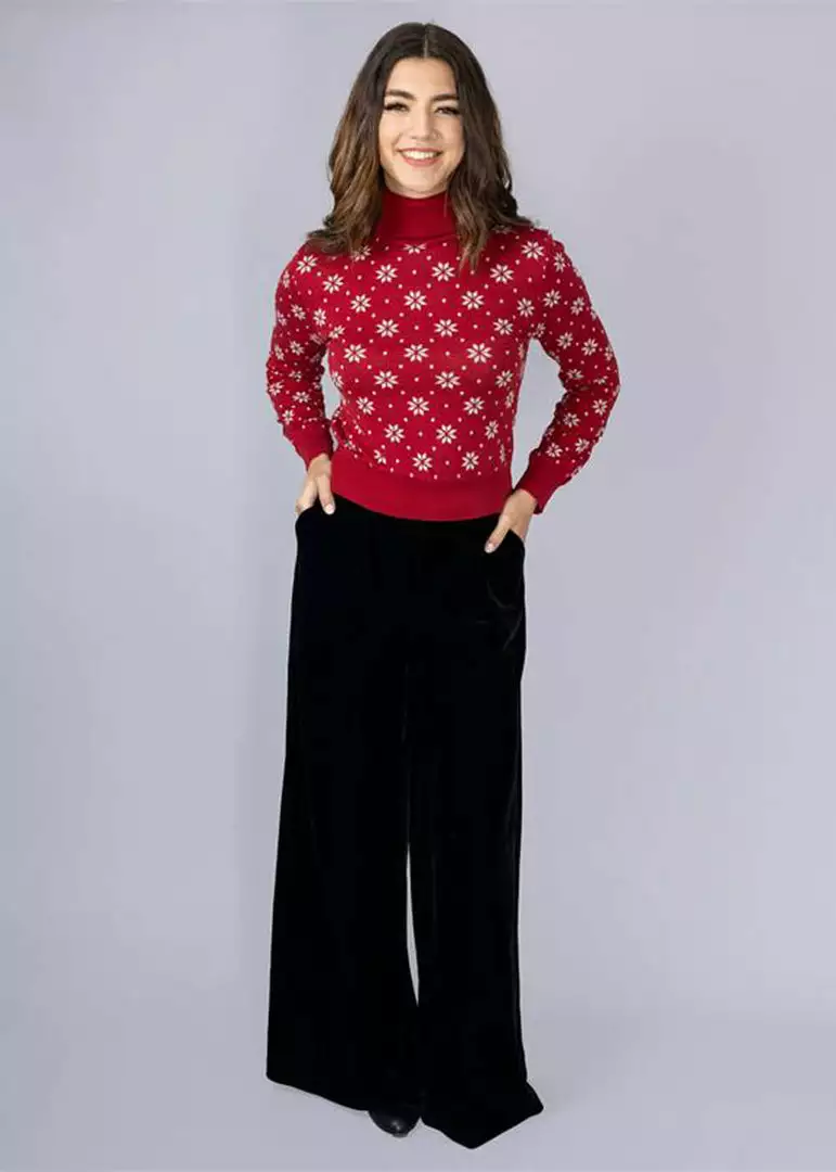 New In Bright & Beautiful Looloo Velvet 70's Trousers Black 3 New In Bright & Beautiful Looloo Velvet 70's Trousers Black