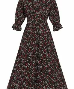 Bright & Beautiful Hayden Crimson Floral 60's Dress Multi New In 7 Bright & Beautiful Hayden Crimson Floral 60's Dress Multi New In