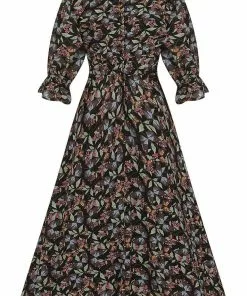 Bright & Beautiful Hayden Woodland Butterfly 70's Dress Black 9 Bright & Beautiful Hayden Woodland Butterfly 70's Dress Black