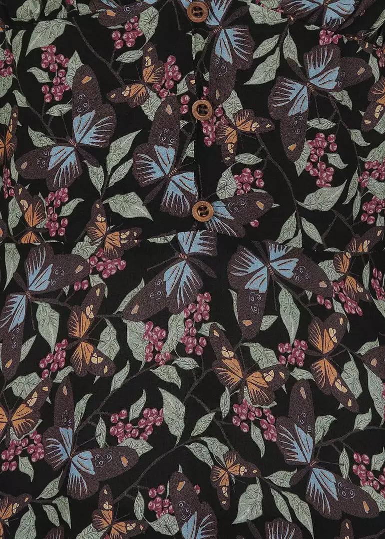 Bright & Beautiful Hayden Woodland Butterfly 70's Dress Black 4 Bright & Beautiful Hayden Woodland Butterfly 70's Dress Black