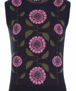 Bright & Beautiful Zora Groovy Floral 60's Jumper In Multi