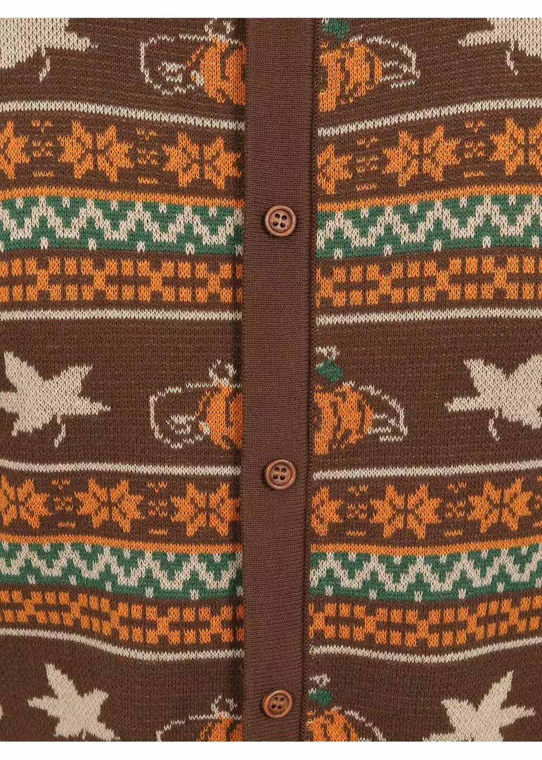 Bright & Beautiful Bella Pumpkin Fair Isle 60's Jumper Brown New In 4 Bright & Beautiful Bella Pumpkin Fair Isle 60's Jumper Brown New In