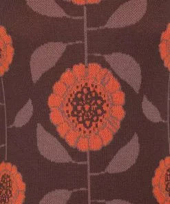 Bright & Beautiful Saffron Groovy Floral 70's Jumper Brown