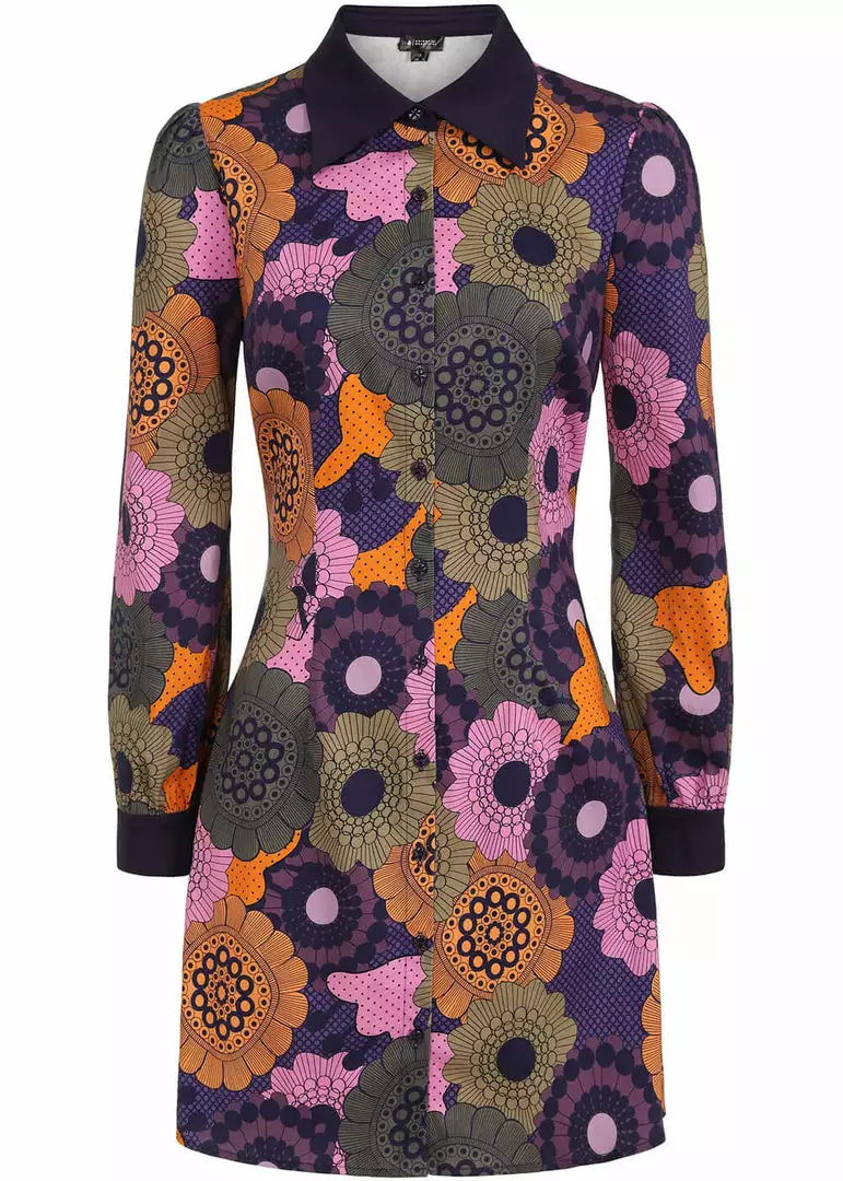 New In Bright & Beautiful Annabelle Groovy Floral 60's Dress Multi 3 New In Bright & Beautiful Annabelle Groovy Floral 60's Dress Multi