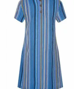Bright & Beautiful Ella Striped 70's Dress Blue New In