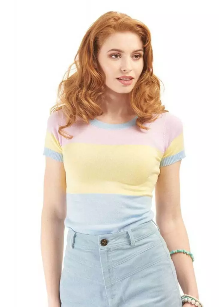 Bright & Beautiful Sydney Striped 70's Jumper Pastel Colours 4 Bright & Beautiful Sydney Striped 70's Jumper Pastel Colours