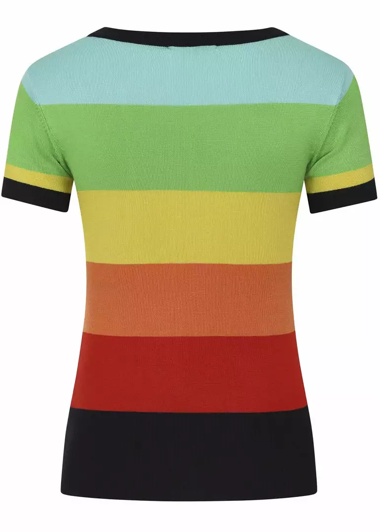 New In Bright & Beautiful Sydney Rainbow 70's Jumper In Multi 8 New In Bright & Beautiful Sydney Rainbow 70's Jumper In Multi