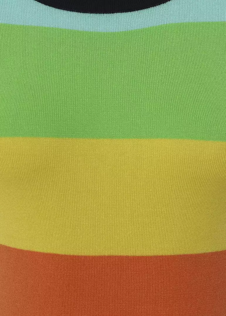 New In Bright & Beautiful Sydney Rainbow 70's Jumper In Multi 6 New In Bright & Beautiful Sydney Rainbow 70's Jumper In Multi